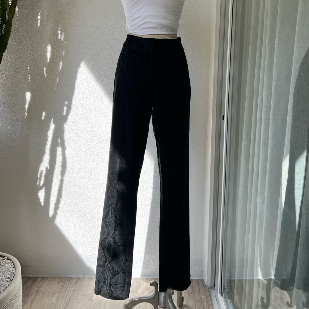 CHRISTIAN SIRIANO black slacks, snakeskin pattern size 8